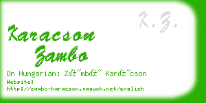 karacson zambo business card